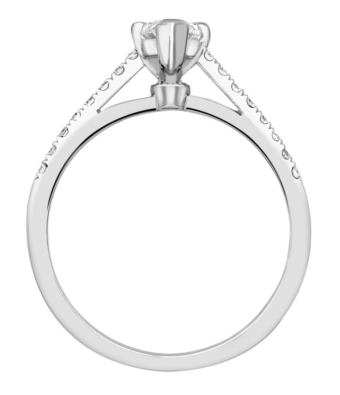 Marquise Cut Platinum Micro Set Diamond Engagement Ring GRC699PLT Image 2